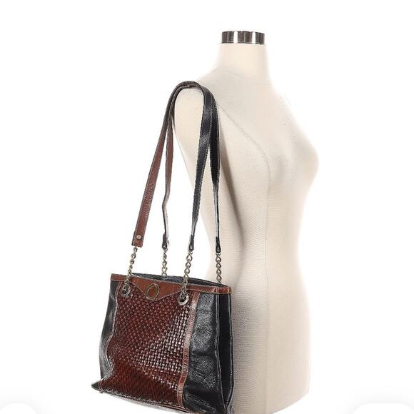 Bally Black and Brown Leather Vintage Shoulder Bag — Made in Italy - Picture 3 of 15